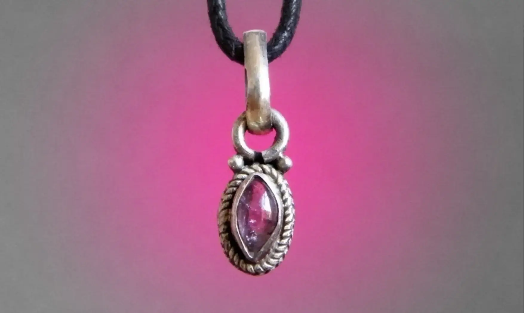 Amethyst & 925 Silver plated pendant