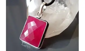 Rubis Indien pierre pendentif & Argent