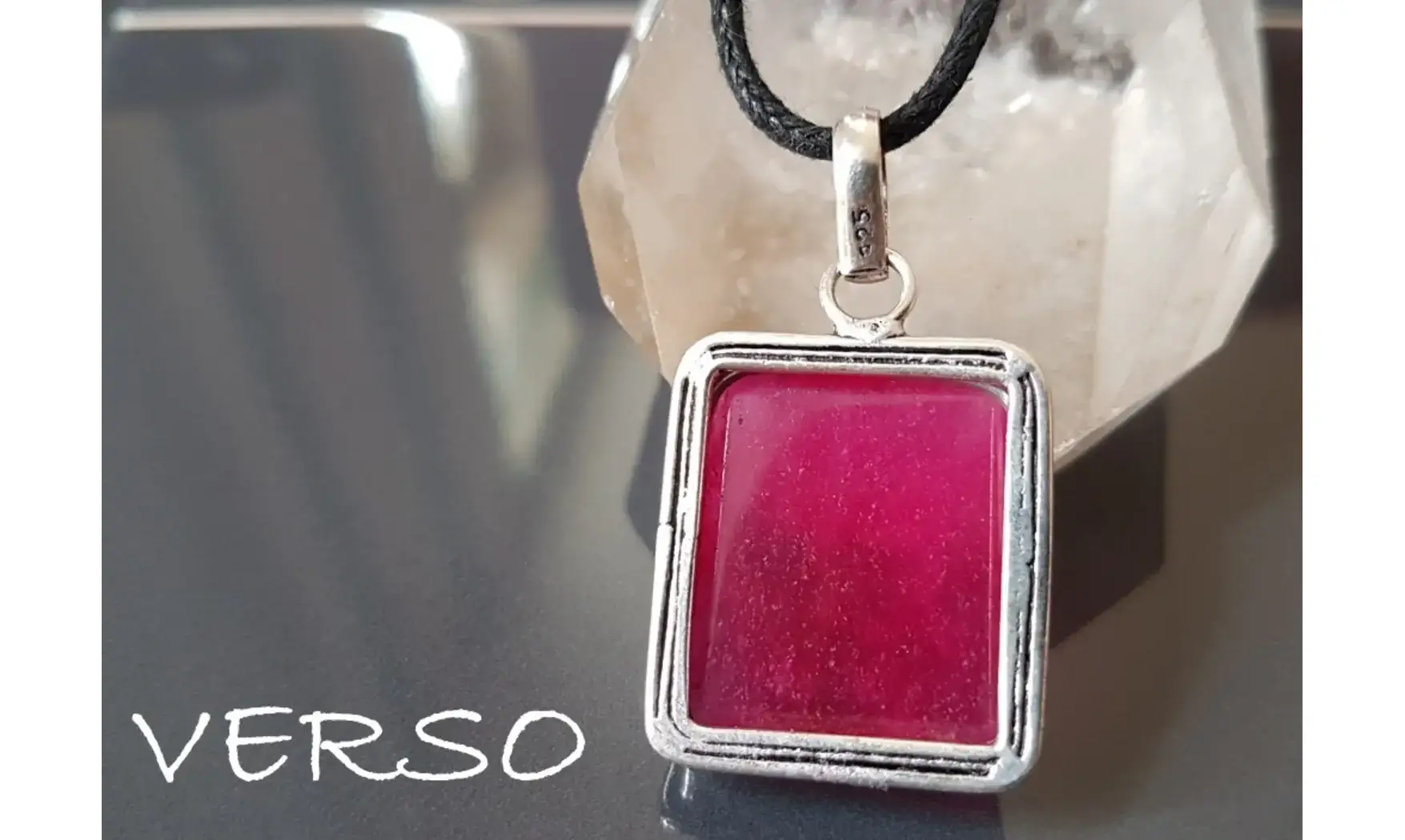 Rubis Indien pierre pendentif & Argent