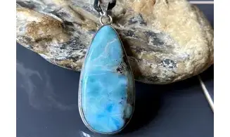 Larimar & 925 Silver plated pendant