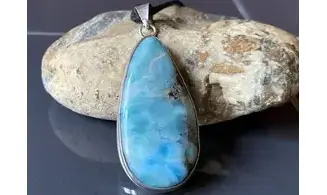 Larimar & 925 Silver plated pendant