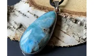 Larimar & 925 Silver plated pendant