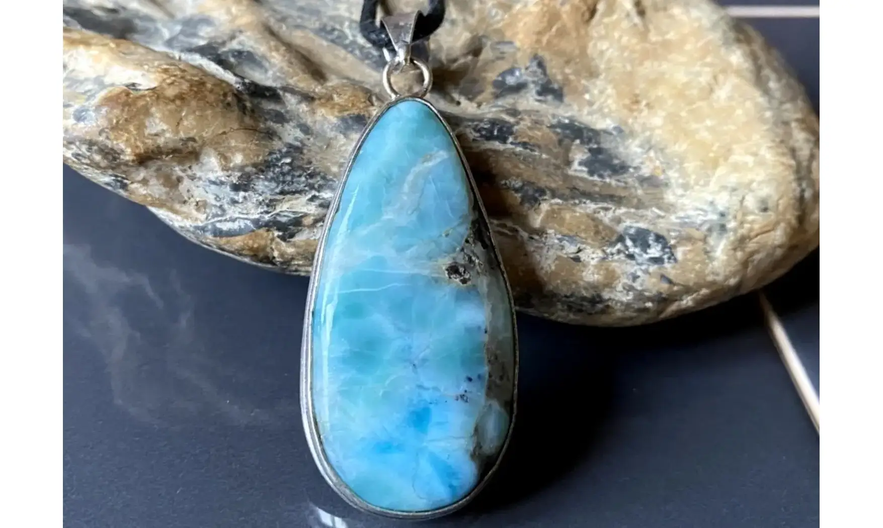 Larimar & 925 Silver plated pendant