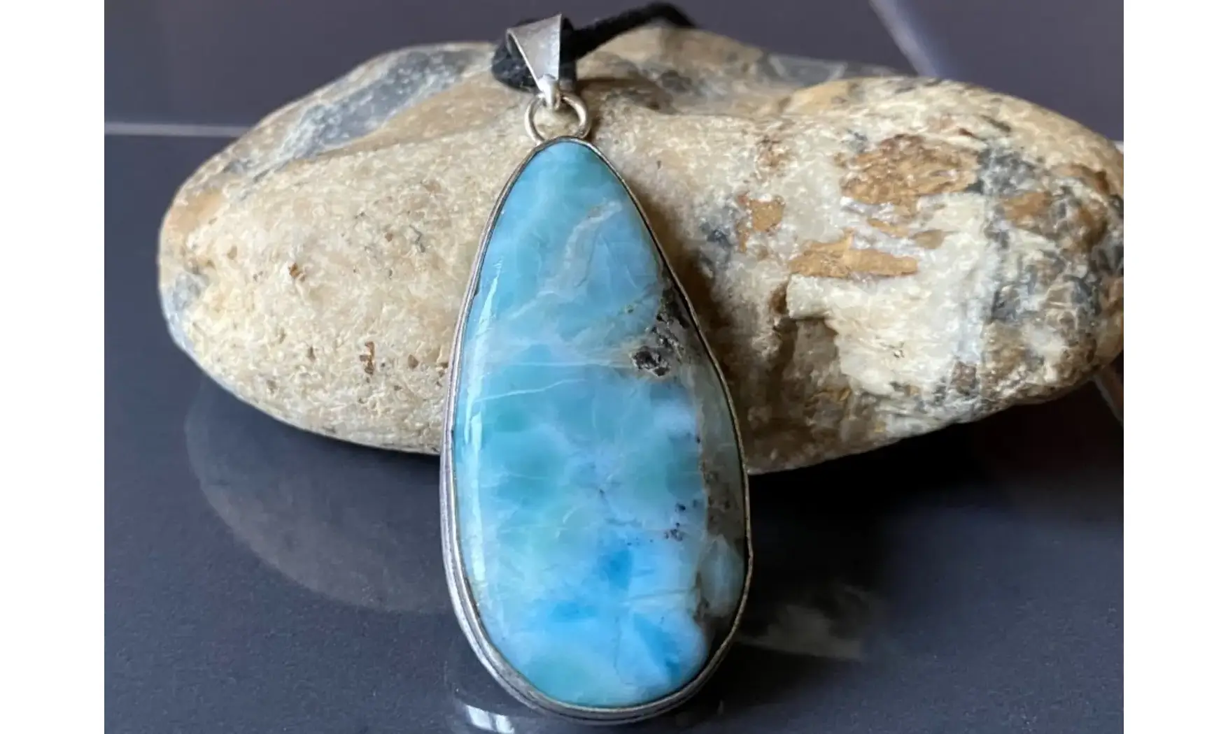 Larimar & 925 Silver plated pendant