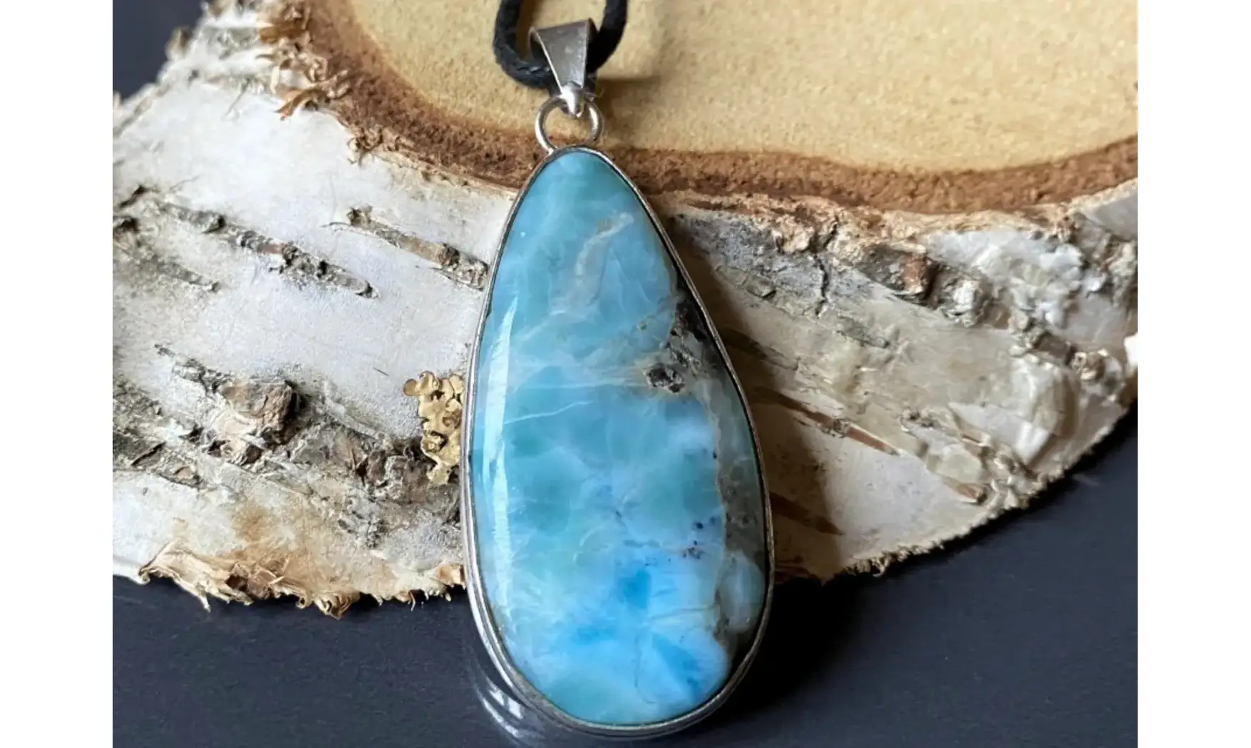 Larimar & 925 Silver plated pendant