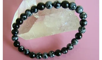 Obsidienne Neige pierres Boules bracelet