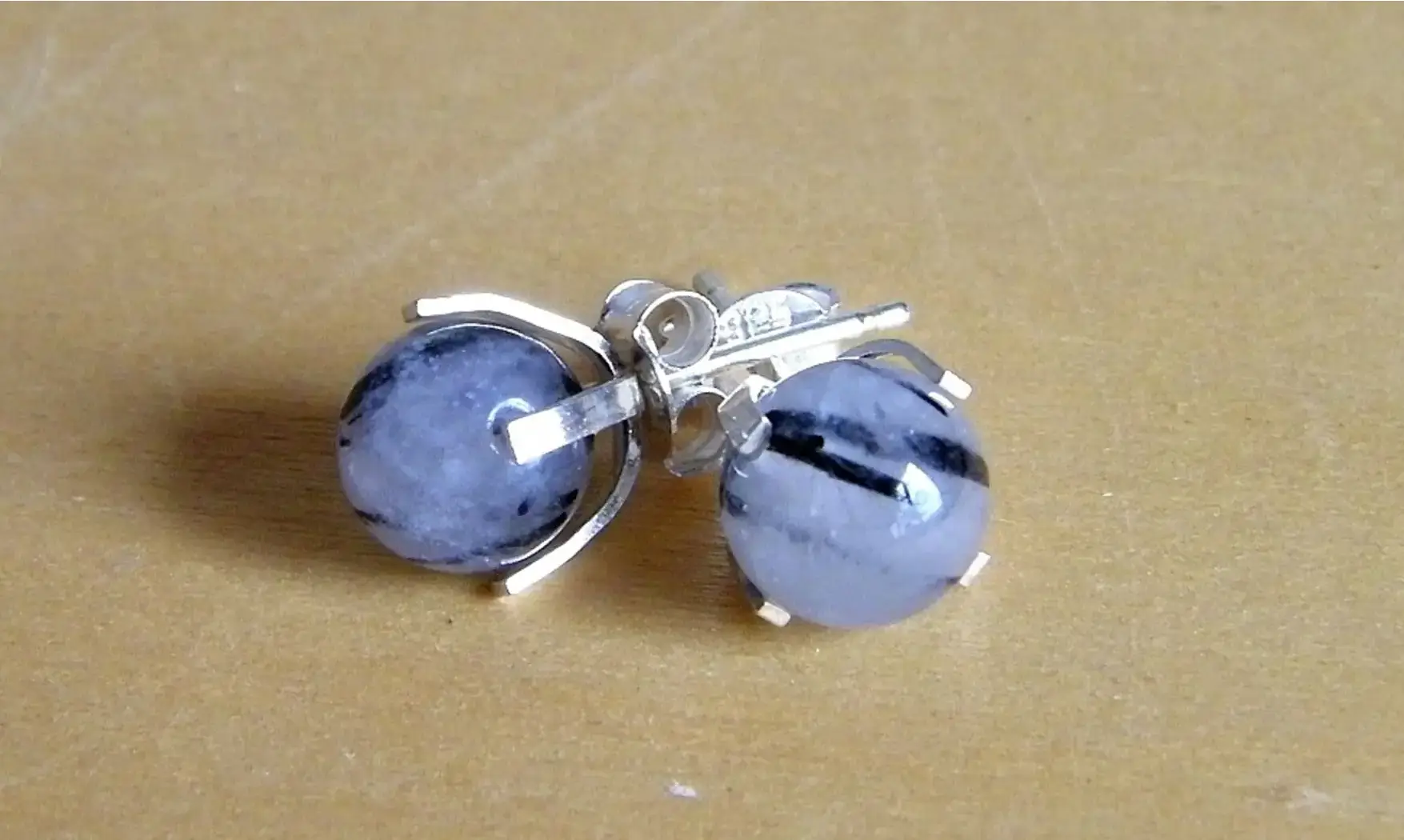 Black Rutile 925 Silver plated Earring