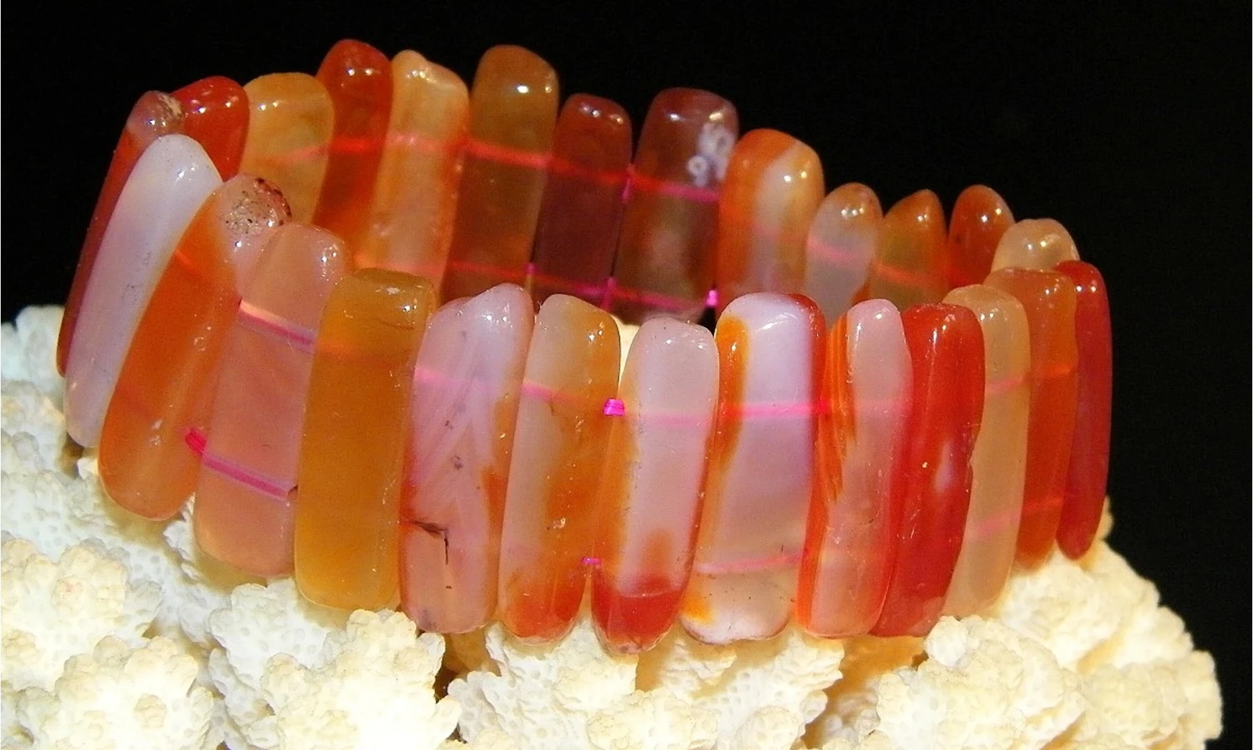 Cornaline Bracelet Pierres Baguettes