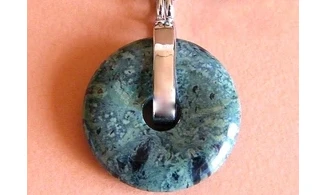 Jaspe kambaba Donuts pierre pendentif