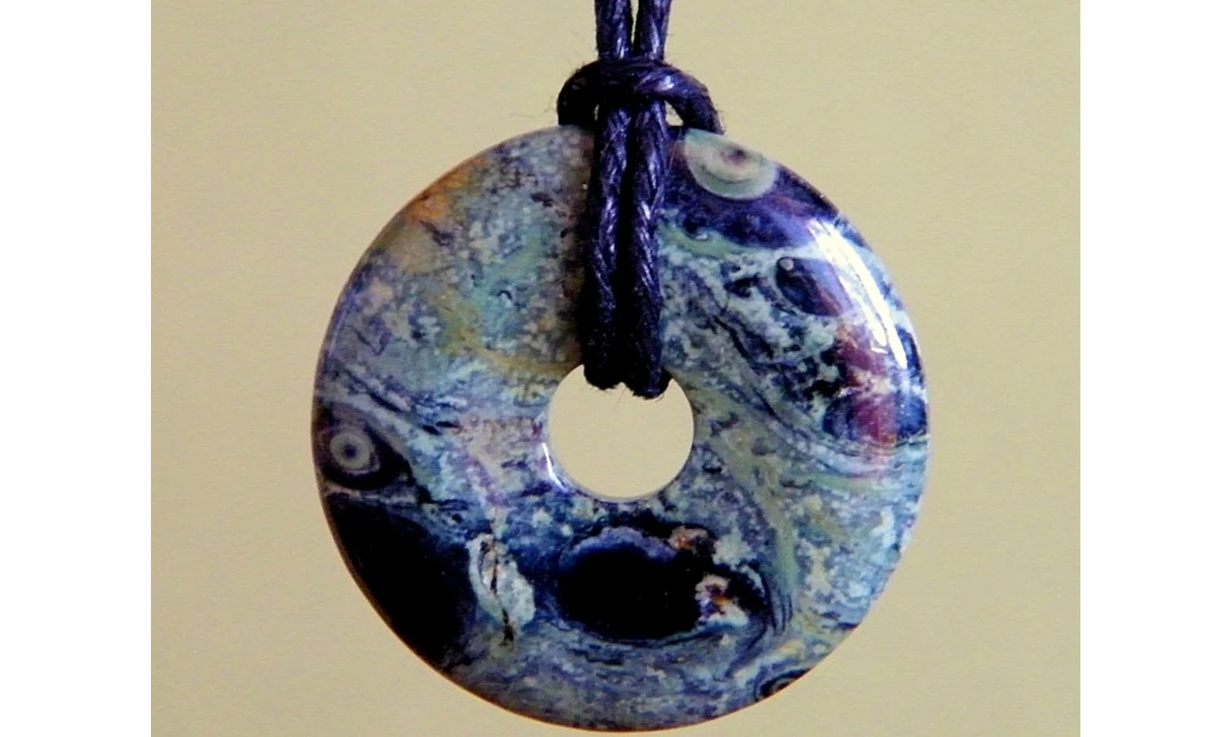 Jaspe kambaba Donuts pierre pendentif