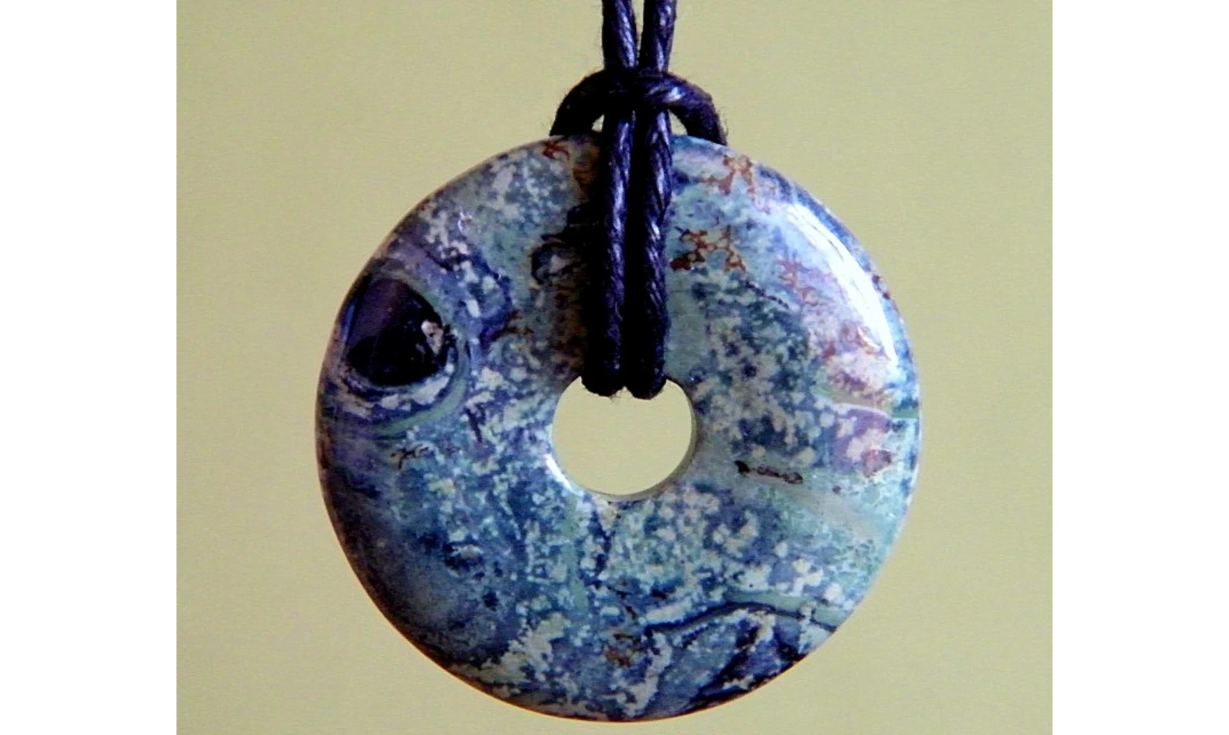 Jaspe kambaba Donuts pierre pendentif