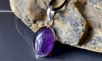 Amethyst & 925 Silver plated pendant