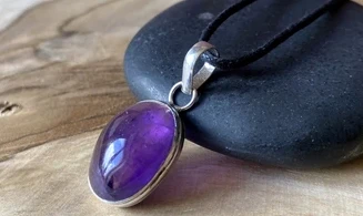 Amethyst & 925 Silver plated pendant