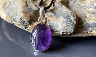 Amethyst & 925 Silver plated pendant