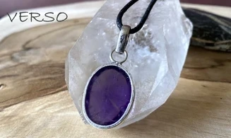 Amethyst & 925 Silver plated pendant