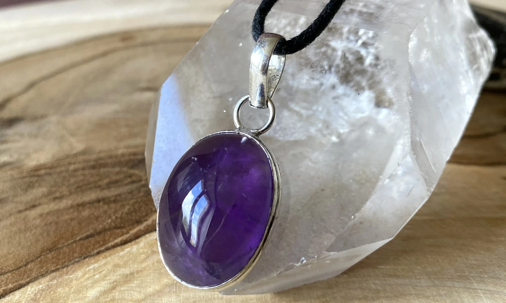 Amethyst & 925 Silver plated pendant