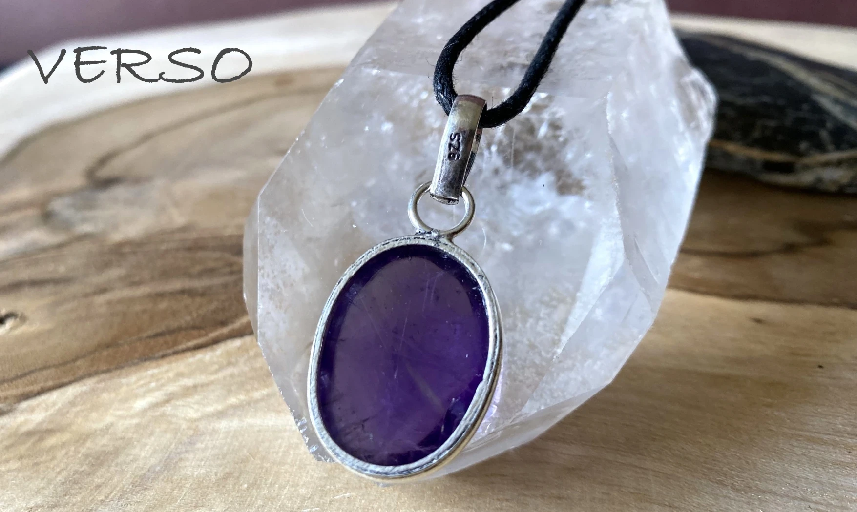 Amethyst & 925 Silver plated pendant