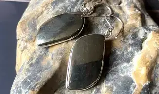 Pyrite 925 Silver plated Earrings