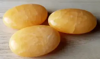 Orange Calcite large tumbled stone