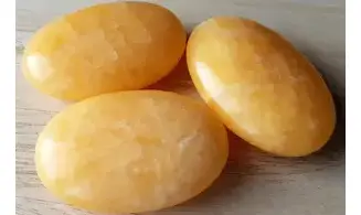 Orange Calcite large tumbled stone