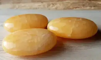 Orange Calcite large tumbled stone