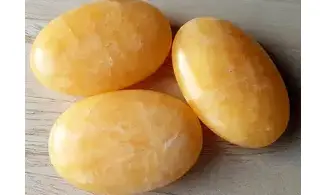 Orange Calcite large tumbled stone