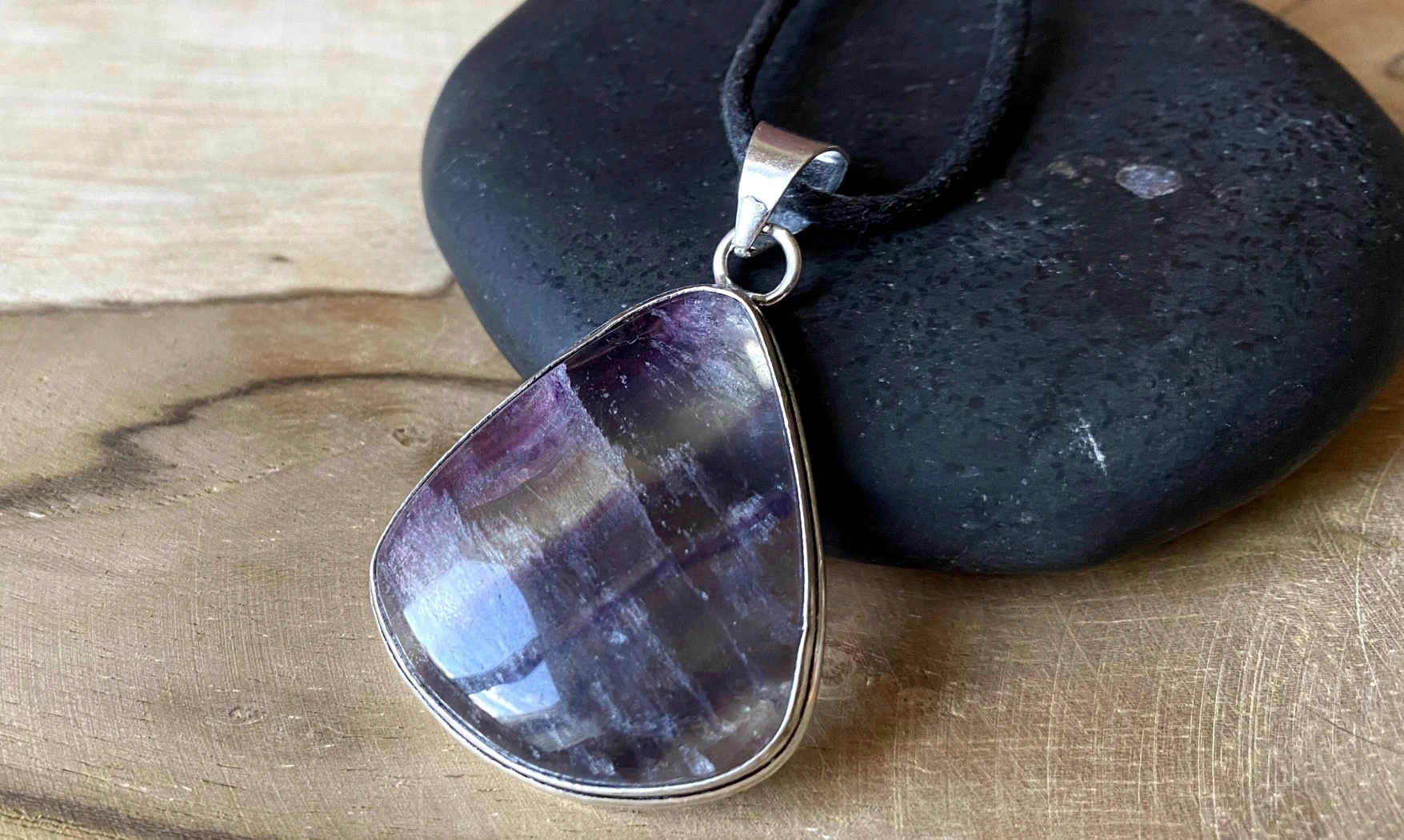 Fluorine multicolore pendentif & Argent