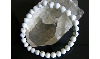 Howlite blanche pierres Boules bracelet