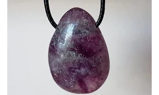 Purple Fluorite stone drilled pendant 1