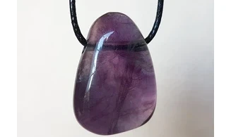 Purple Fluorite stone drilled pendant 2