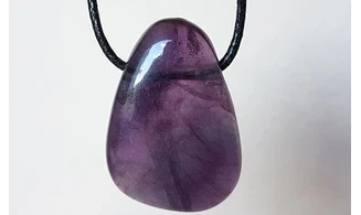 Purple Fluorite stone drilled pendant 2