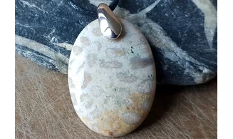 Corail fossile Galet pierre pendentif