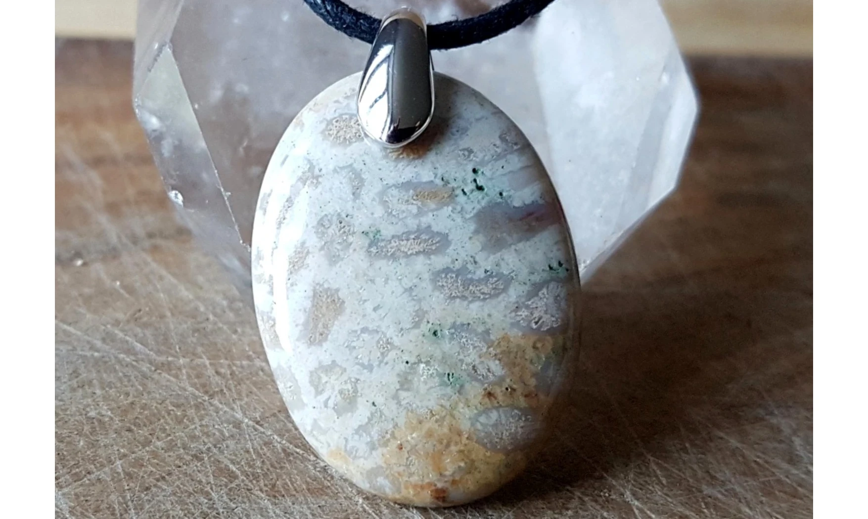 Corail fossile Galet pierre pendentif