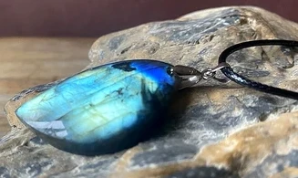 Labradorite Palm stone 5 pendant