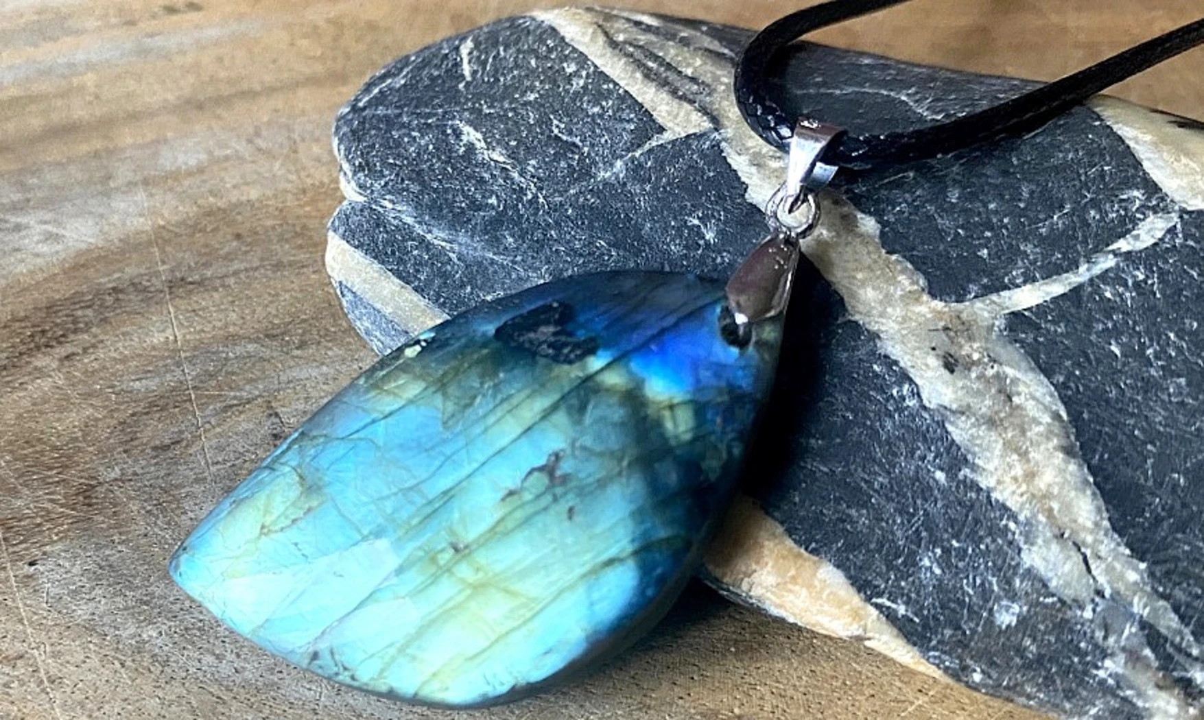 Labradorite Galet 5 pierre pendentif