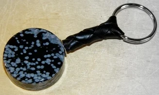 Snowflake Obsidian Keychain Diskus