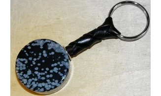 Snowflake Obsidian Keychain Diskus