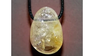 Citrine pierre percée pendentif