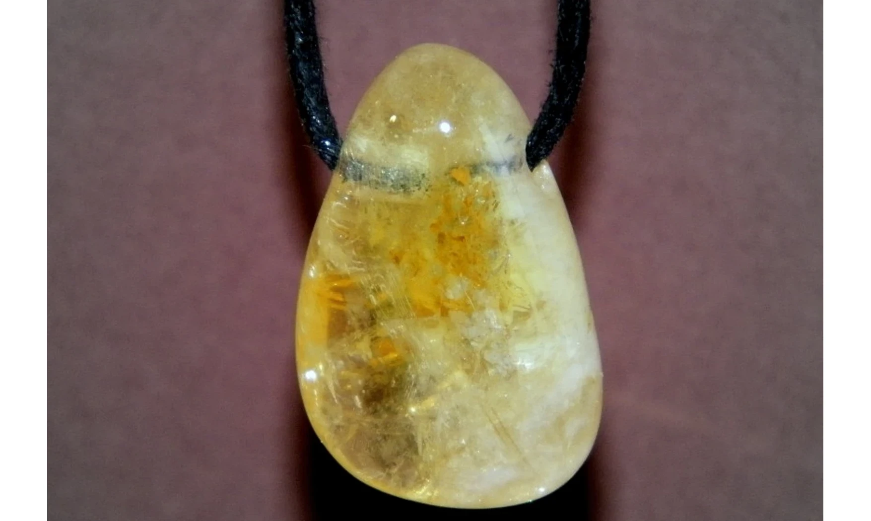 Citrine pierre percée pendentif