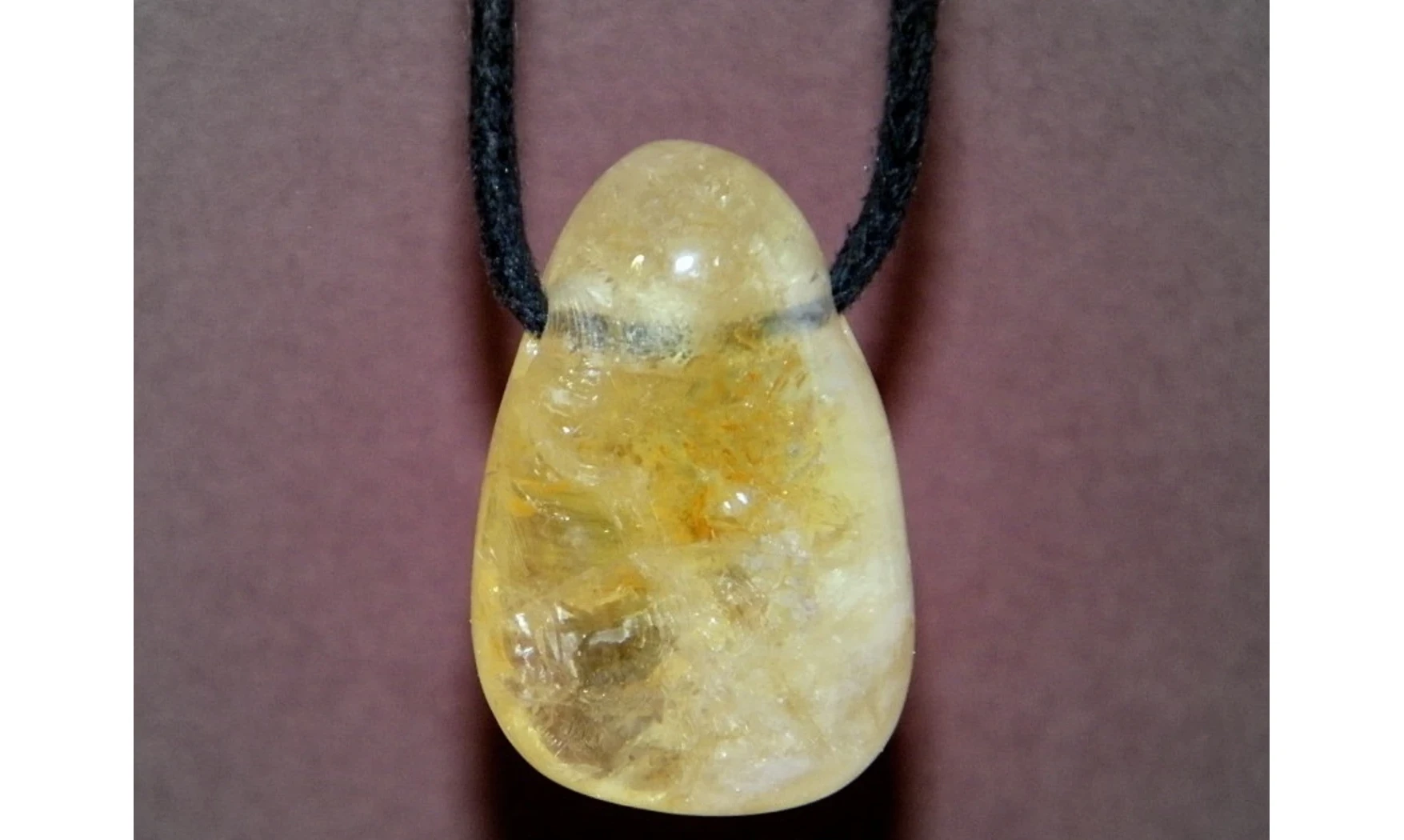Citrine pierre percée pendentif