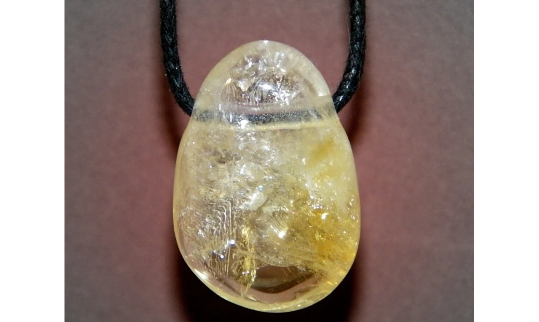 Citrine pierre percée pendentif