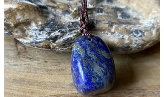 Lapis Lazuli stone drilled pendant 1