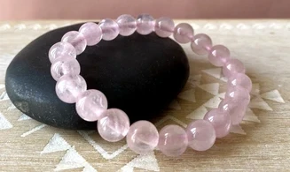 Quartz rose pierres Boules bracelet