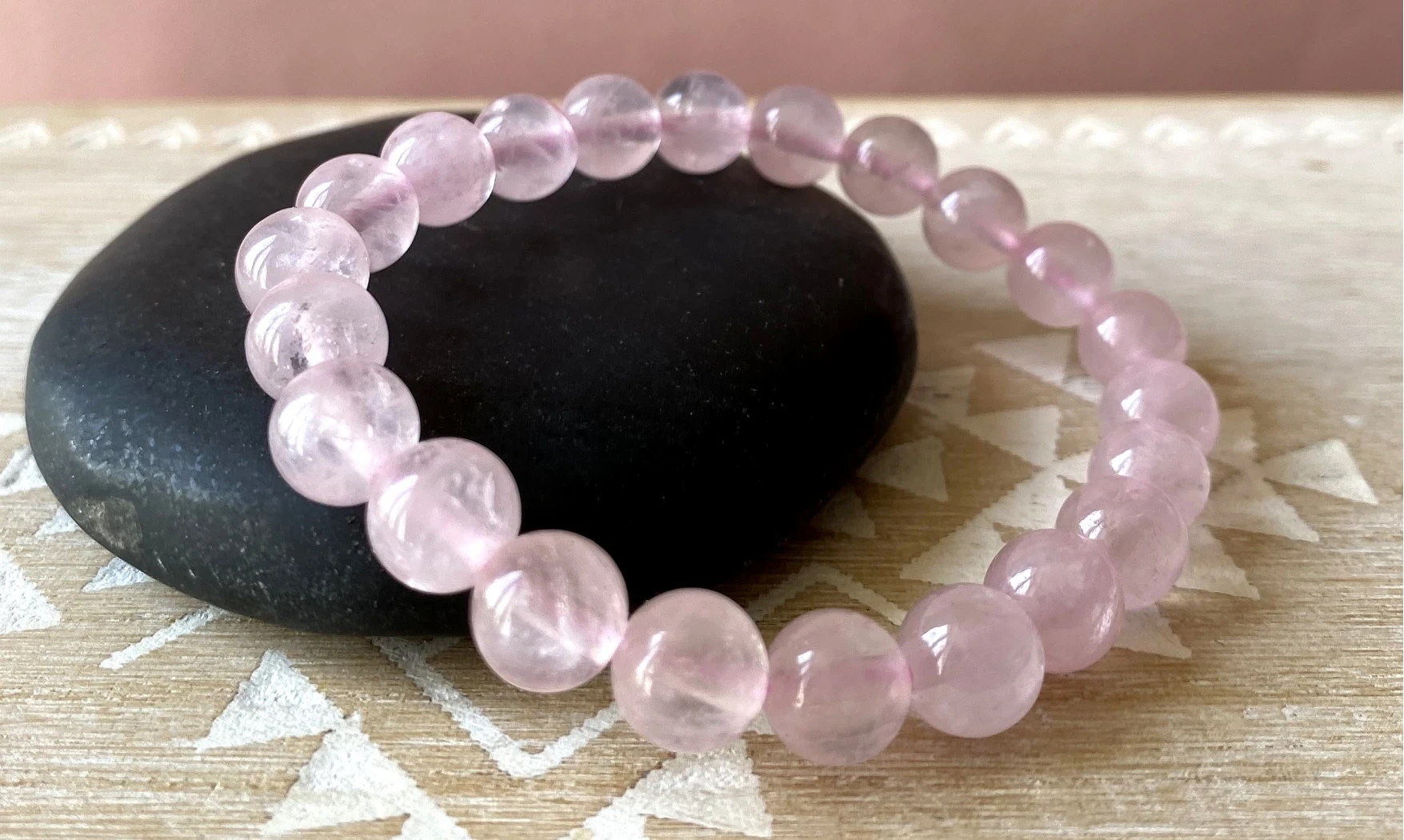 Quartz rose pierres Boules bracelet
