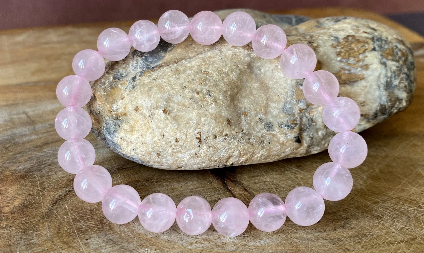 Quartz rose pierres Boules bracelet