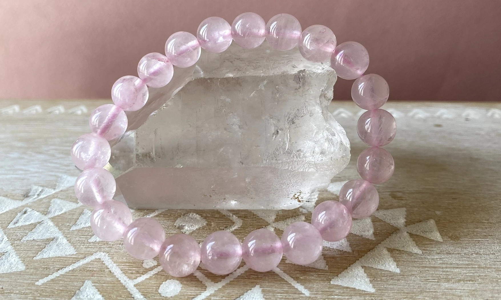 Quartz rose pierres Boules bracelet