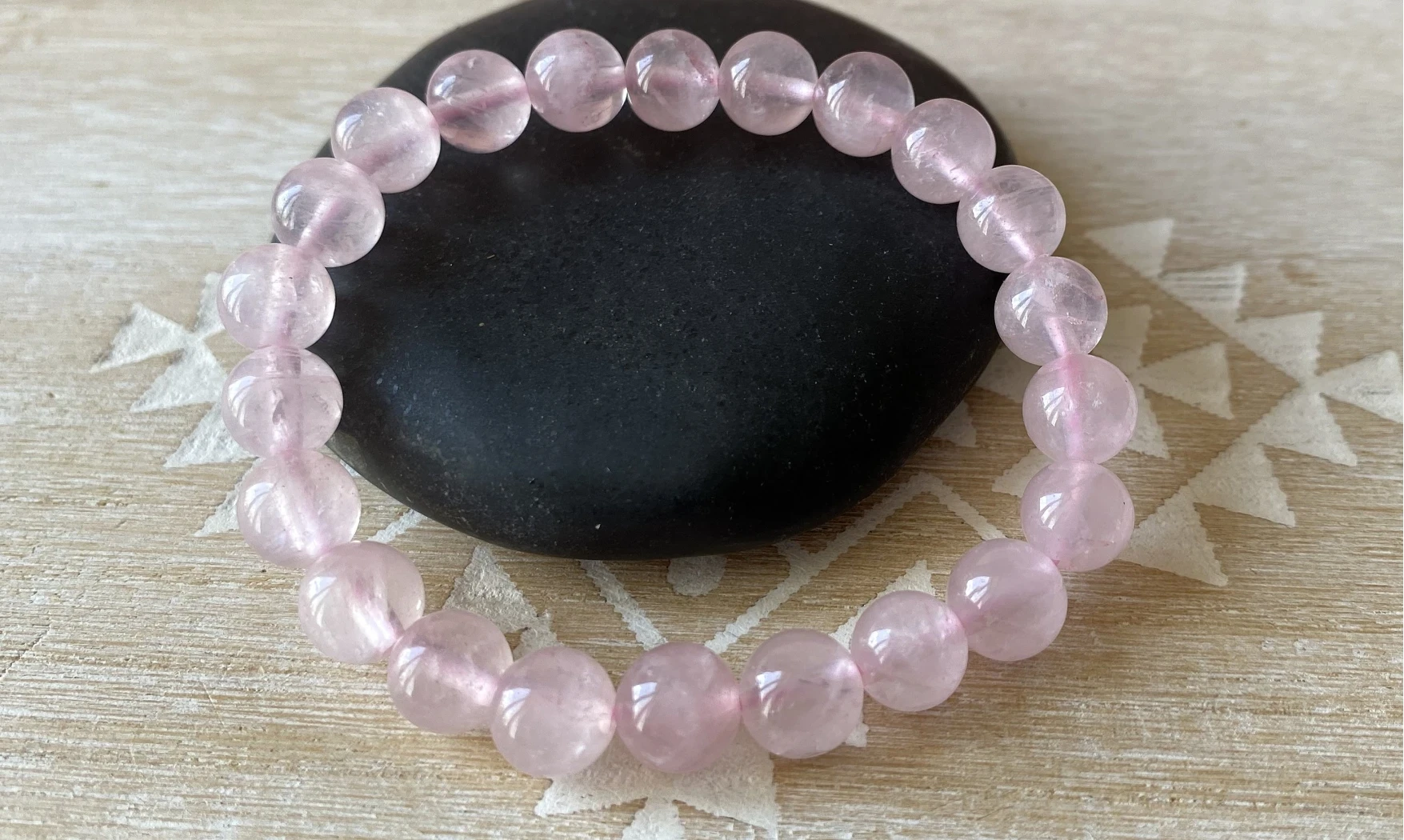 Quartz rose pierres Boules bracelet