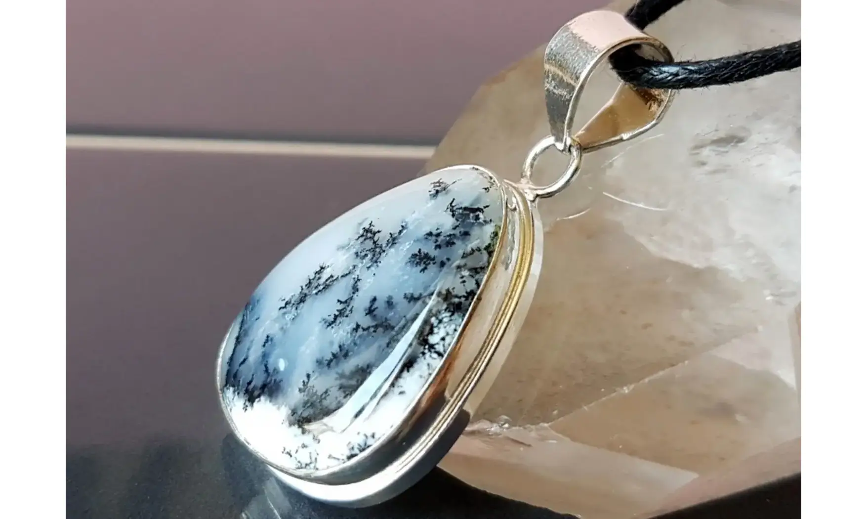Dendrite Opal & 925 Silver plated