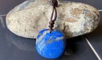 Lapis Lazuli stone drilled pendant 3