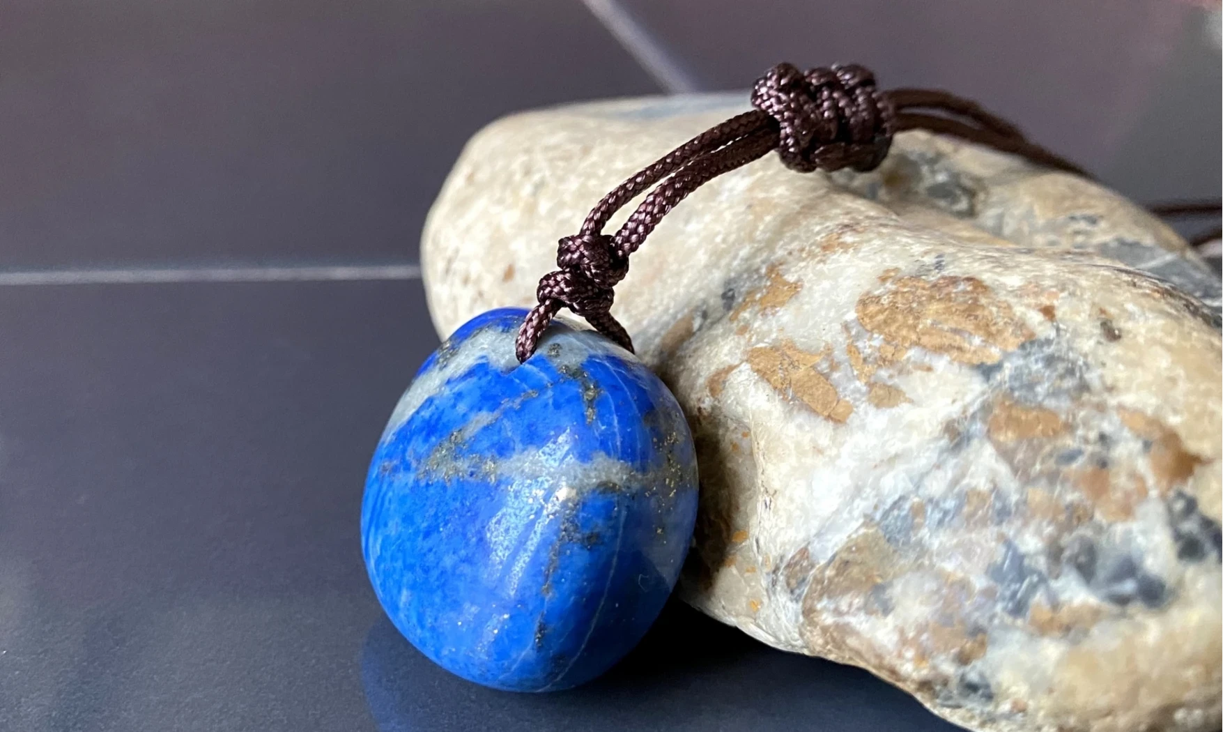Lapis Lazuli pierre percée 3 pendentif